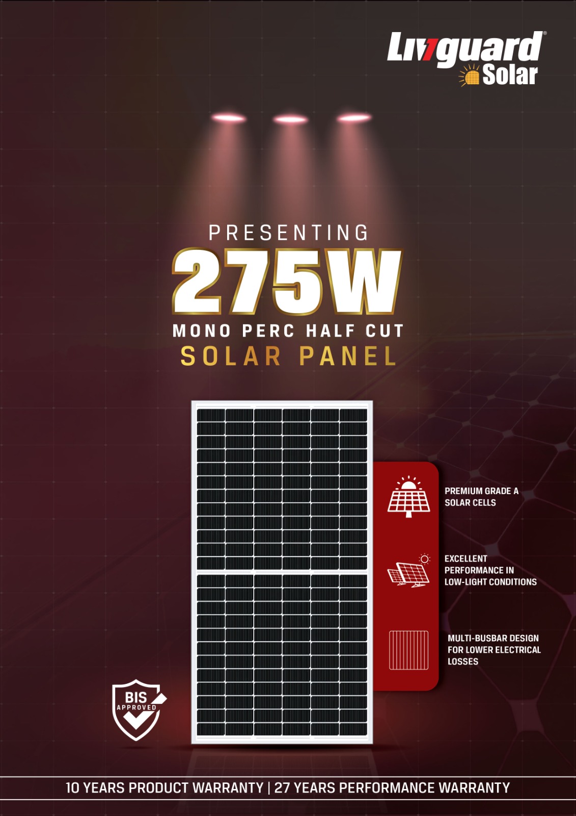 MONO PERC HALFCUT 275 WATT PANEL